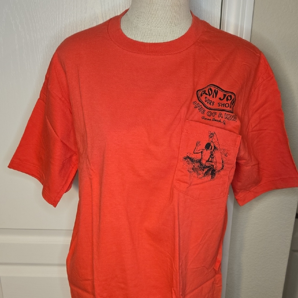 1980's Vintage Ron Jon Coral Retro 1988‎ Cocoa Beach Florida  Short Sleeve Tee